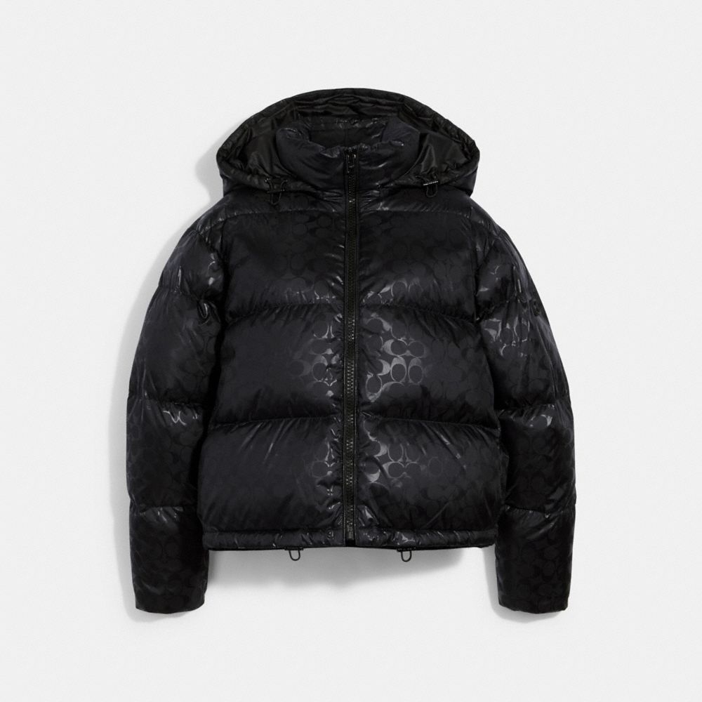 womens black short puffer jacket