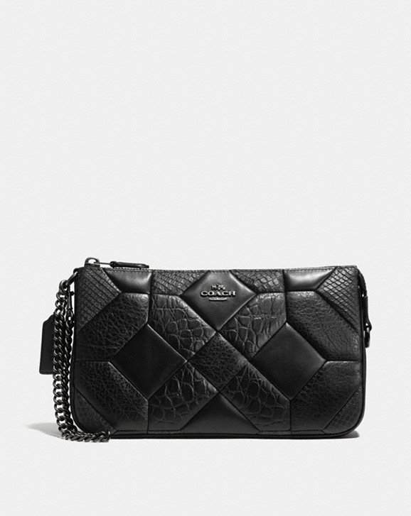 COACH: Canyon Quilt Nolita Wristlet 24 in Exotic Embossed Leather