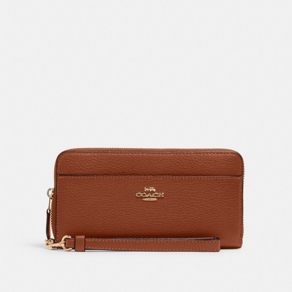 ACCORDION ZIP WALLET WITH WRISTLET STRAP