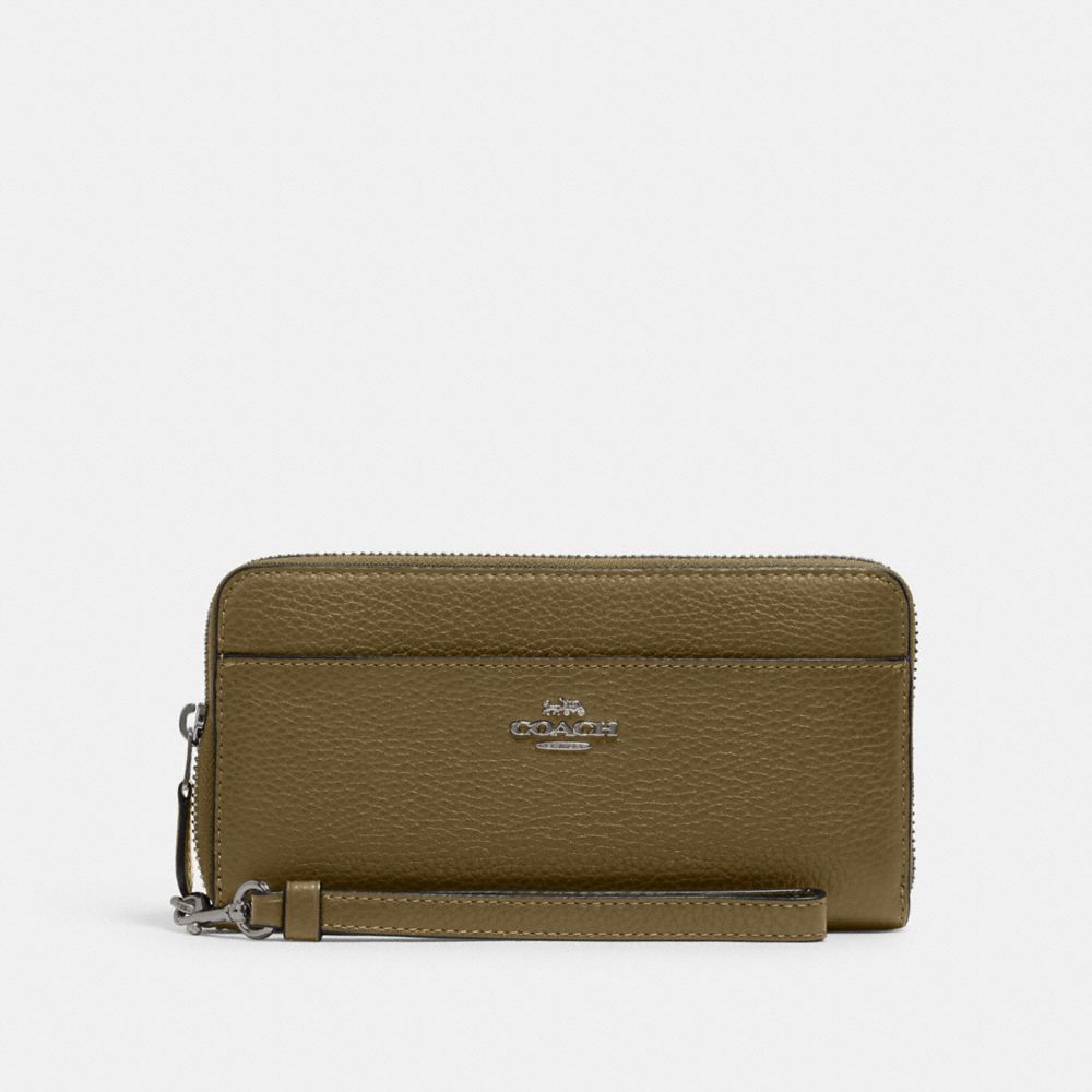 ACCORDION ZIP WALLET WITH WRISTLET STRAP