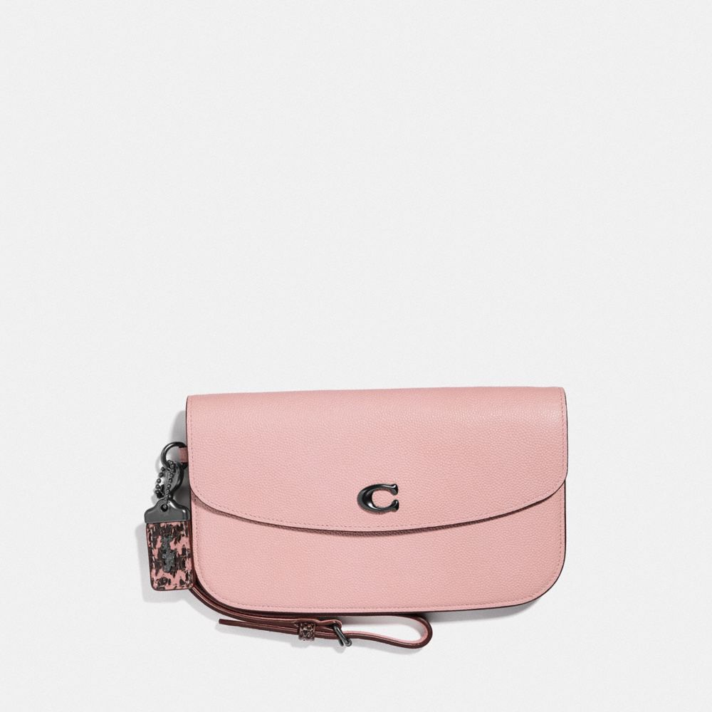 pink snakeskin clutch bag