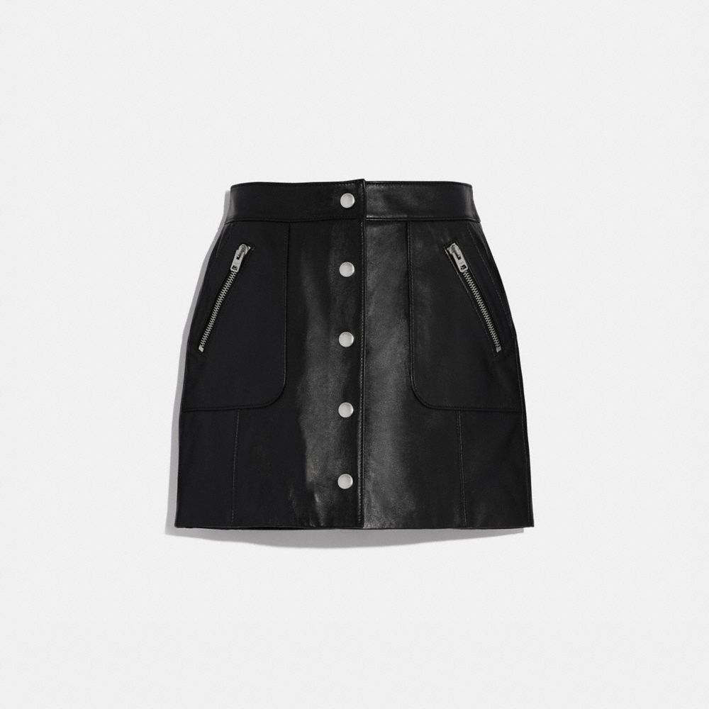 black leather skirt