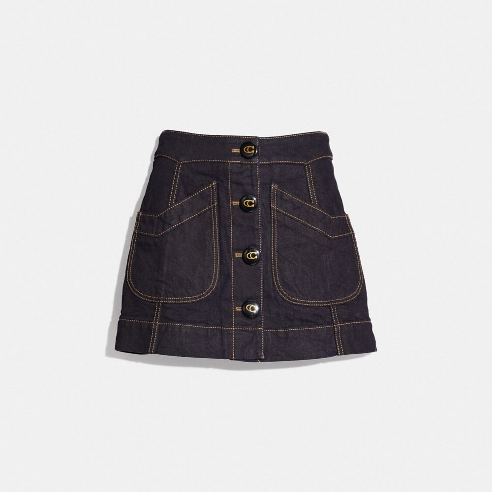 denim skirts button front