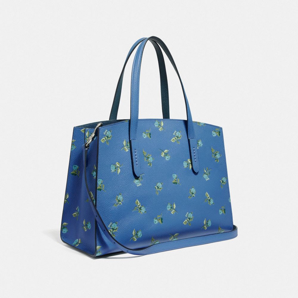 coach purse with blue flowers