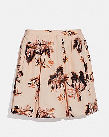 palm tree print mini skirt