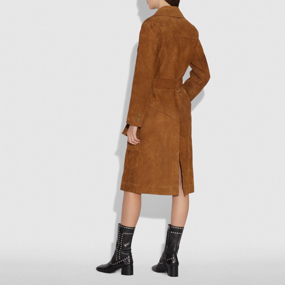 coach suede trench coat