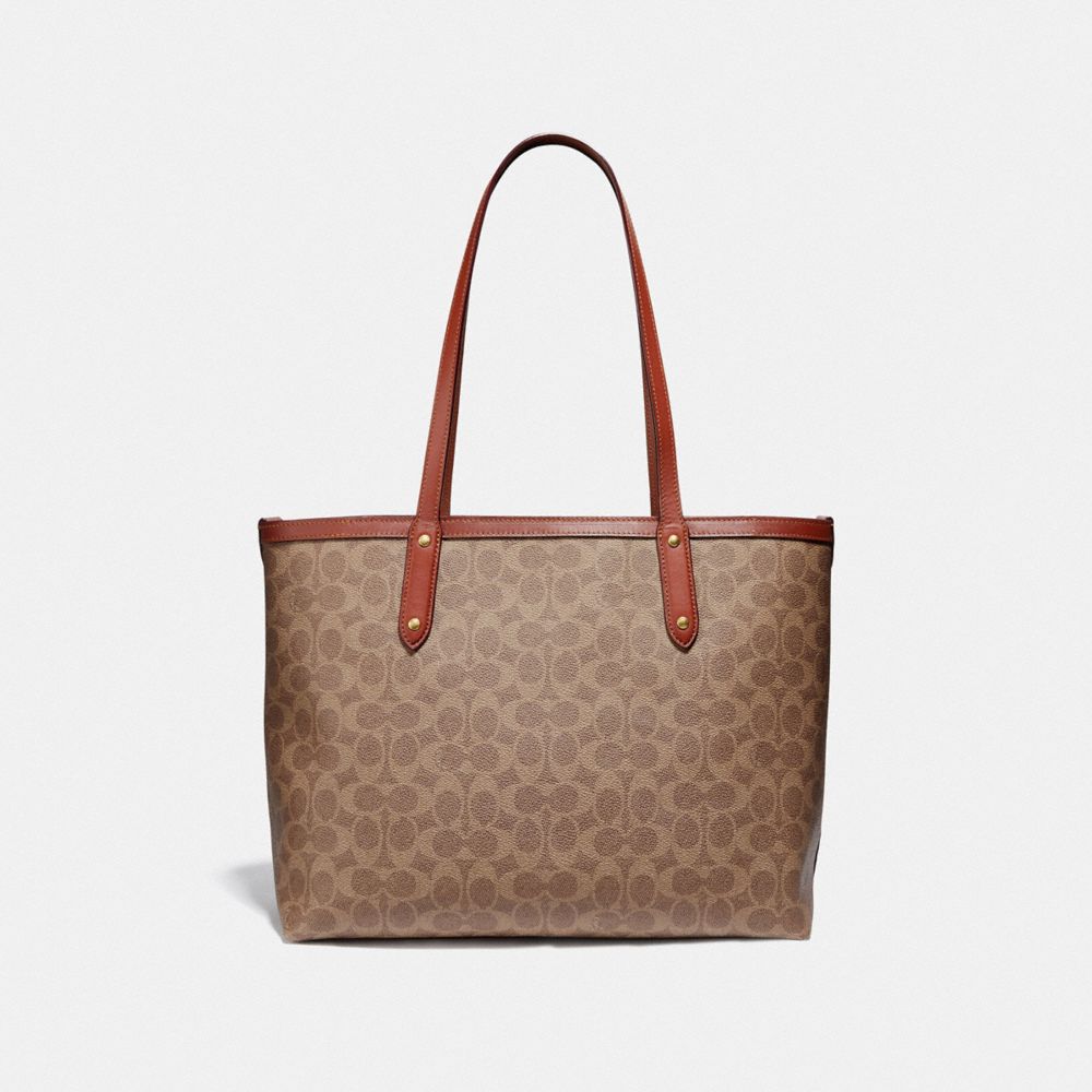 coach zip shoulder bag in signature canvas