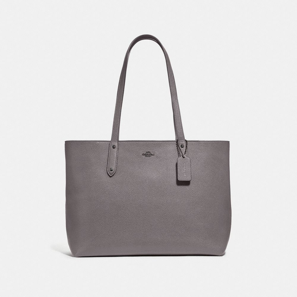 grey handbag