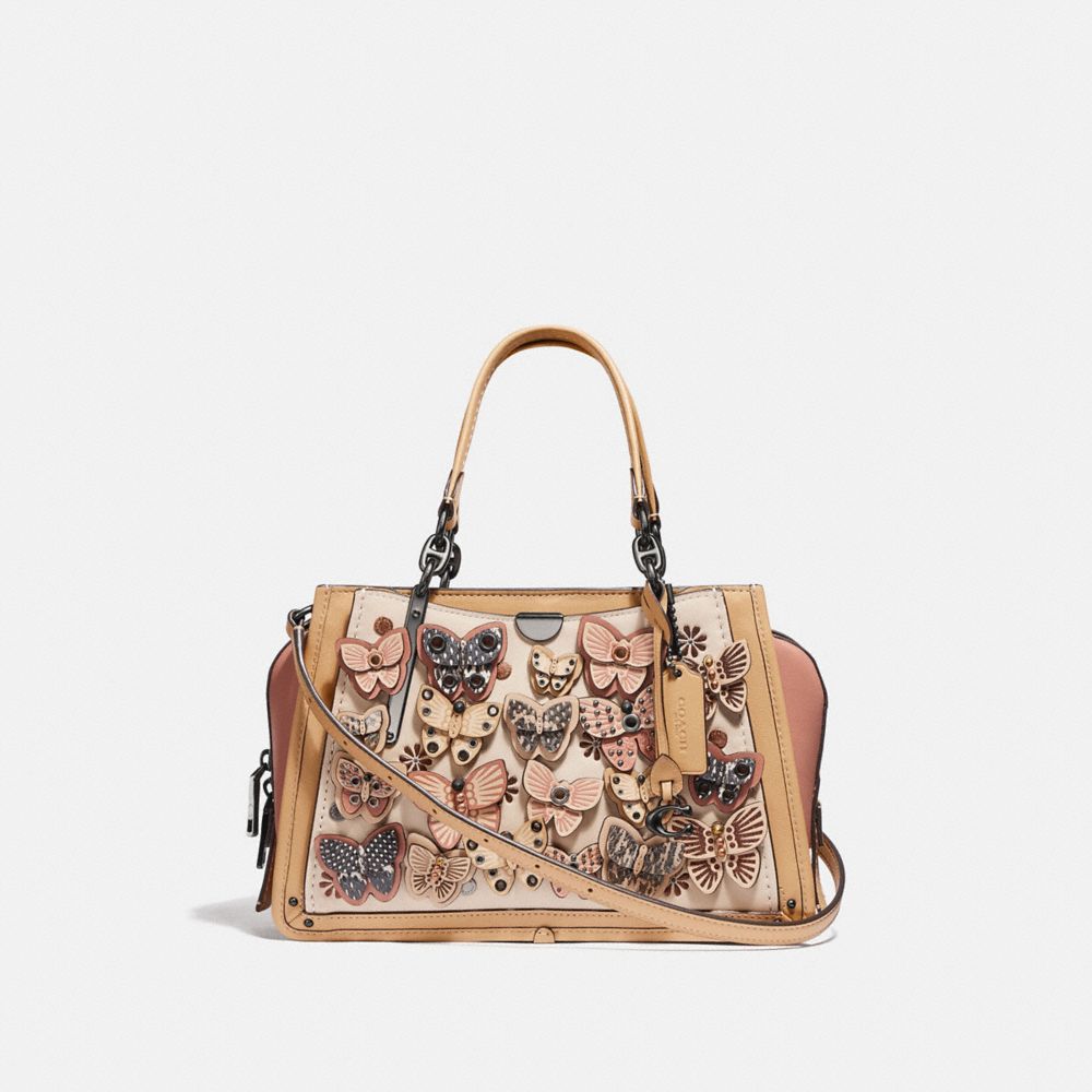 coach butterfly appliqué leather dreamer satchel