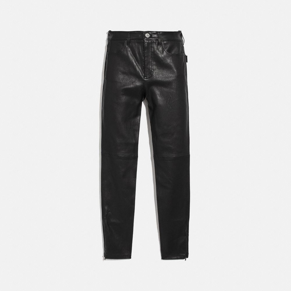 stretch leather pants