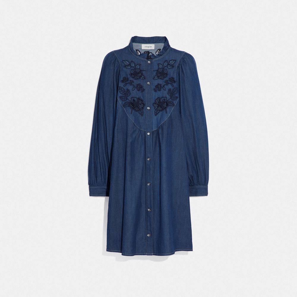 denim dress embroidered