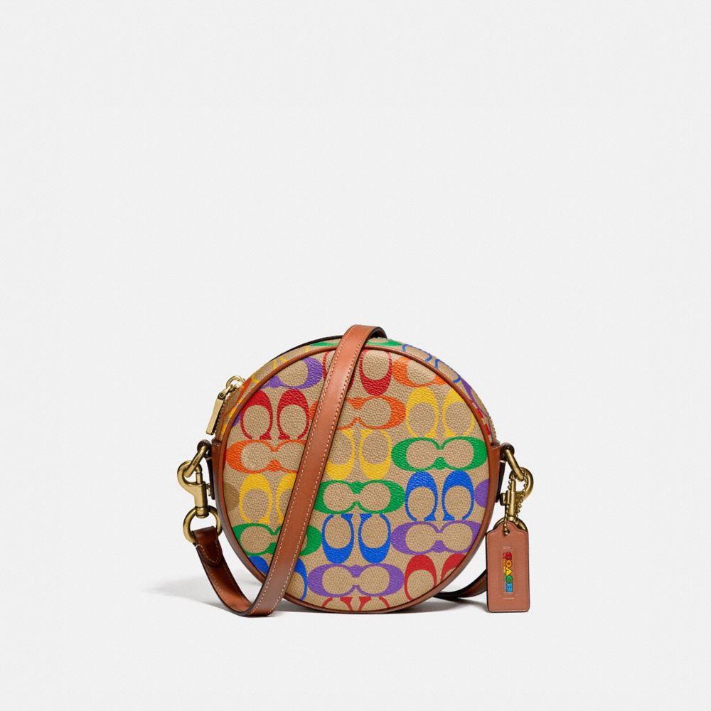 circular buckle crossbody bag