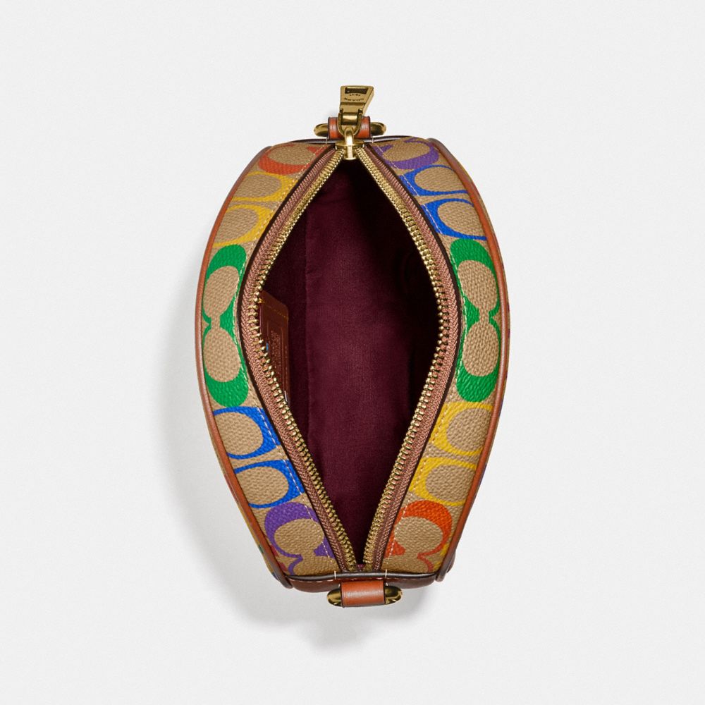 COACH Circle Crossbody In Rainbow Signature Canvas