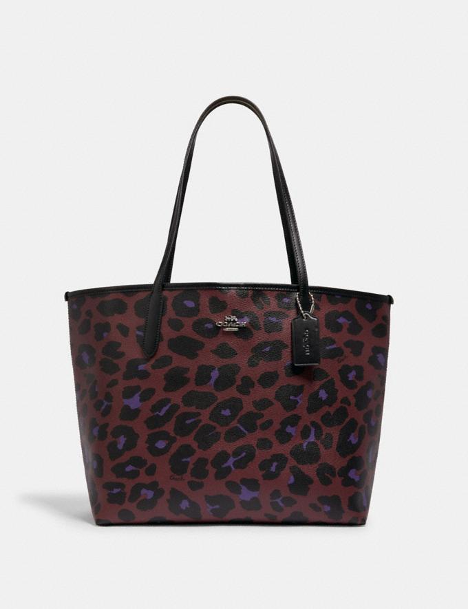 Coach City Tote With Leopard Print Sv/Vintage Mauve Multi What's New Online Exclusives  