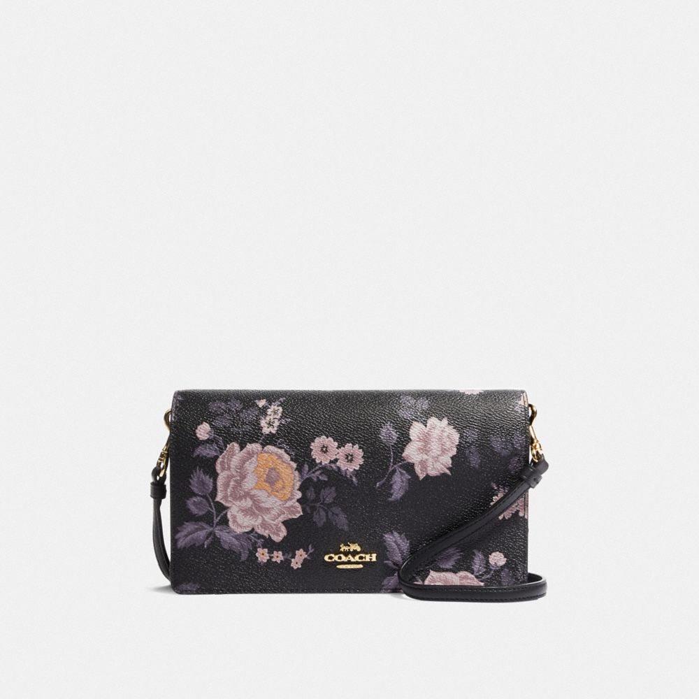 coach black floral purse