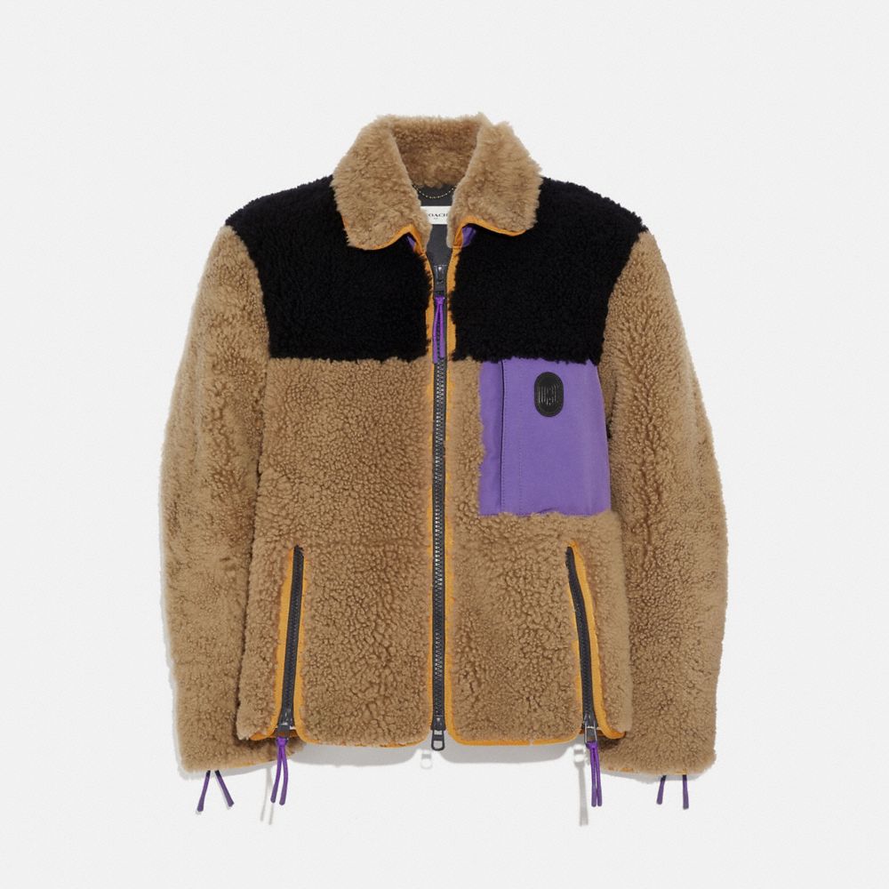 Coach Colorblock Shearling Jacket