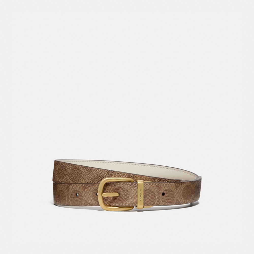 COACH®,HARNESS BUCKLE REVERSIBLE BELT, 25MM,pvc,,Front View