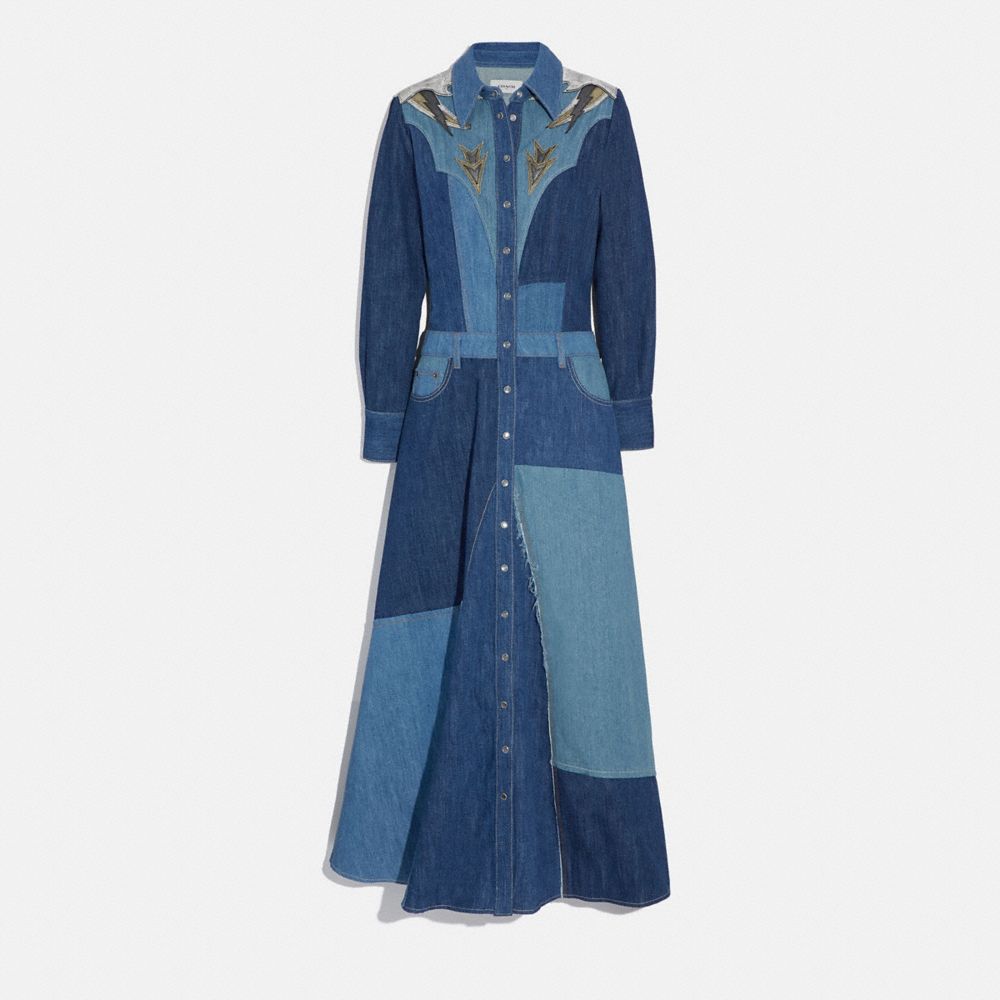 denim long frock