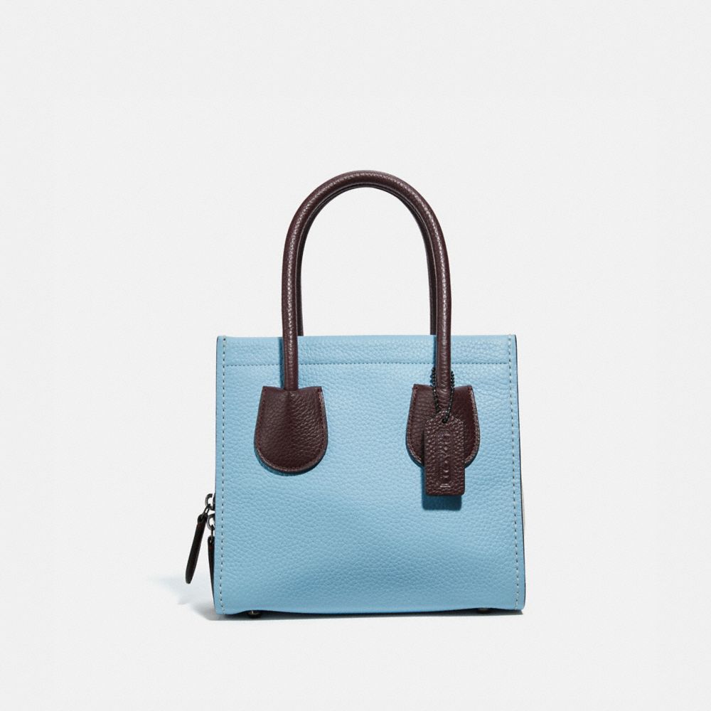 coach blue leather tote