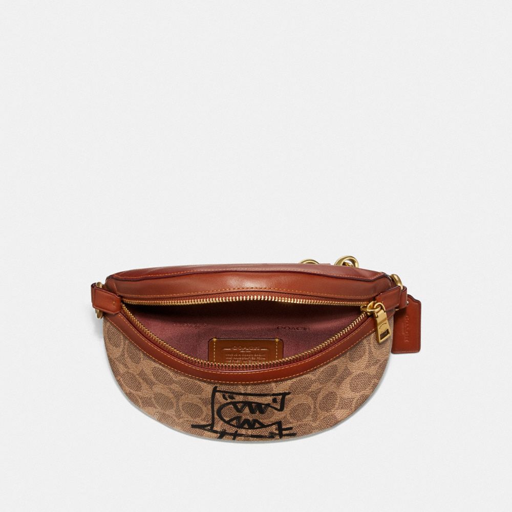 coach belt bag in signature canvas