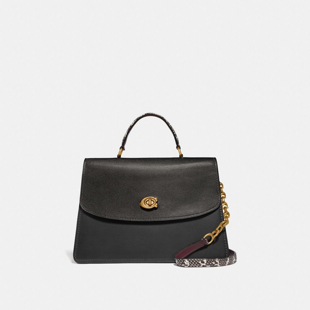 COACH Parker Top Handle 32 in Colorblock With Snakeskin Detail