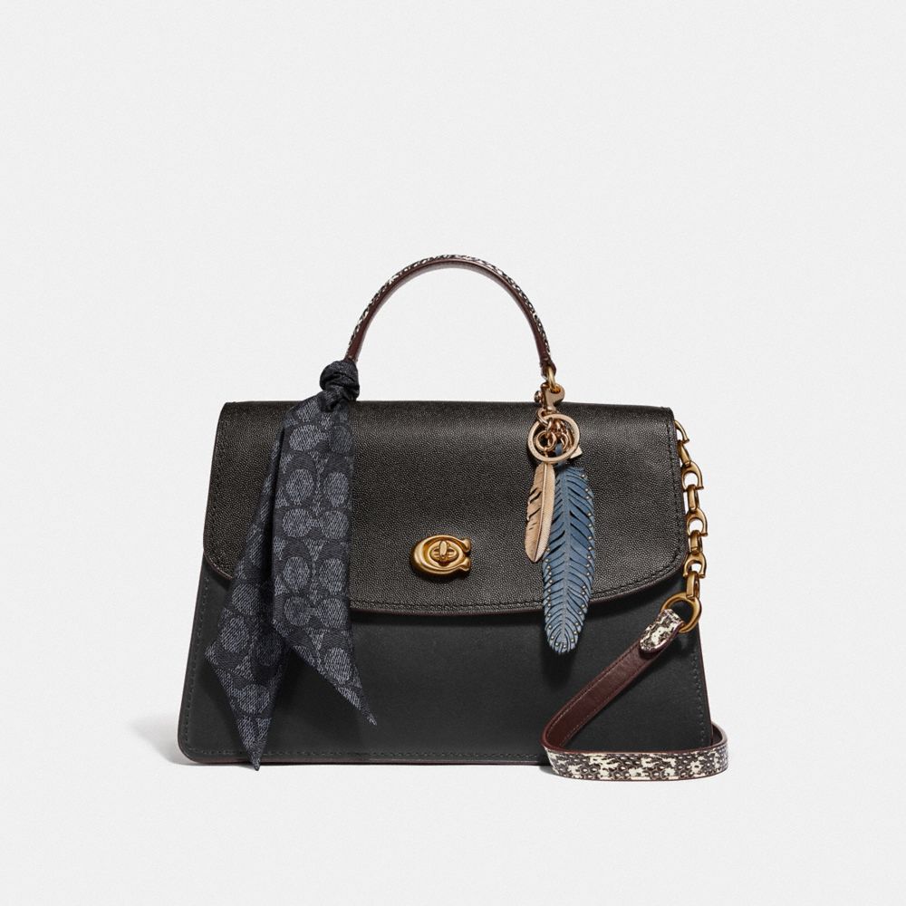 Parker Top Handle 32 in Colorblock With Snakeskin Detail COACH