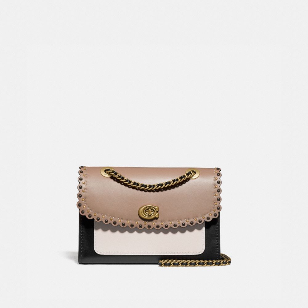 coach parker rivet leather shoulder bag