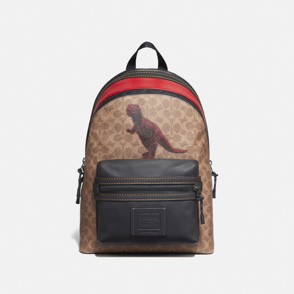 academy backpack in signature canvas with rexy