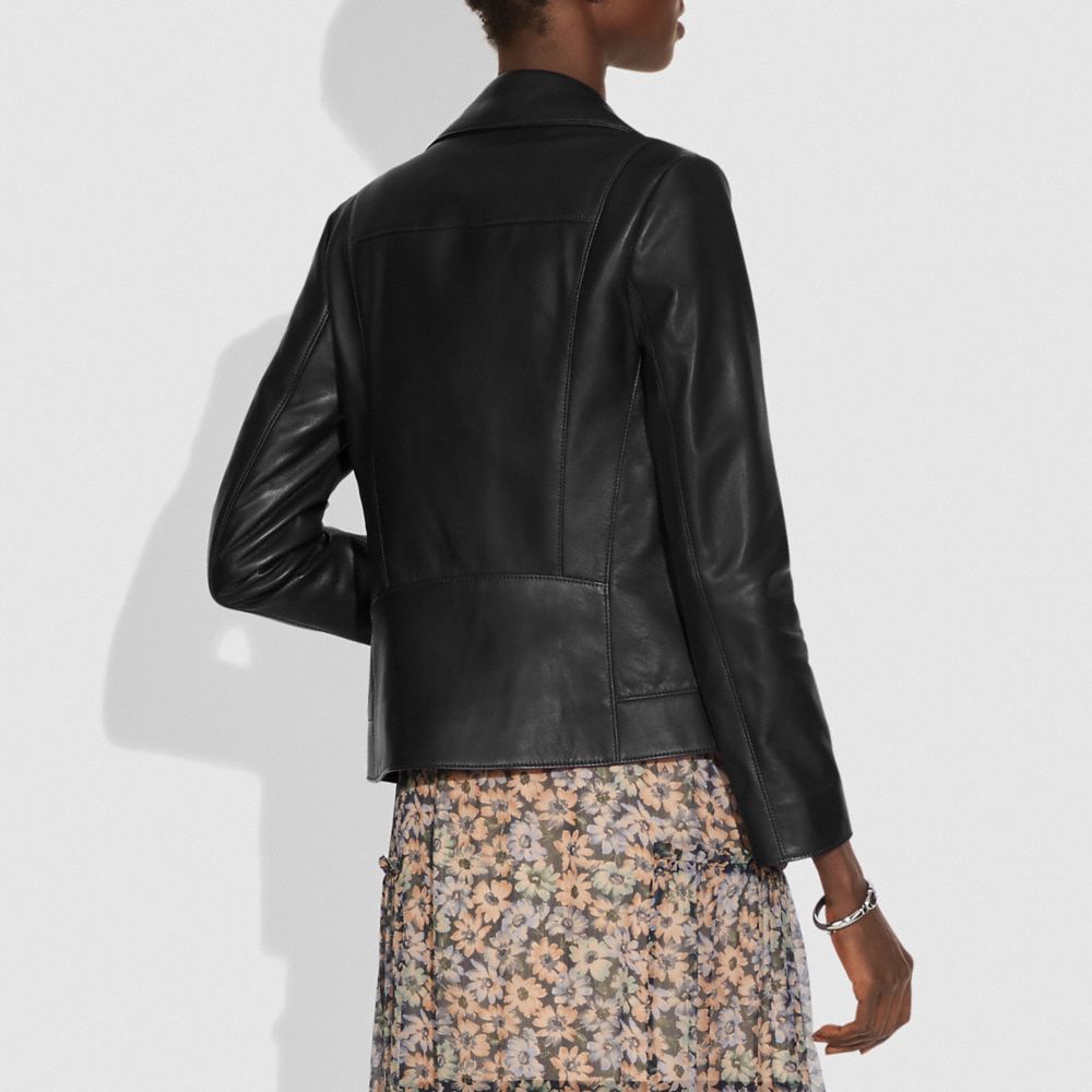 coach leather moto jacket