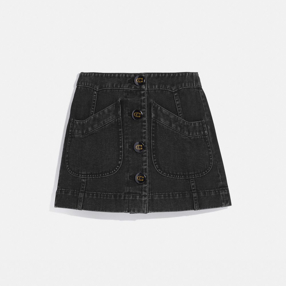 grey jeans skirt