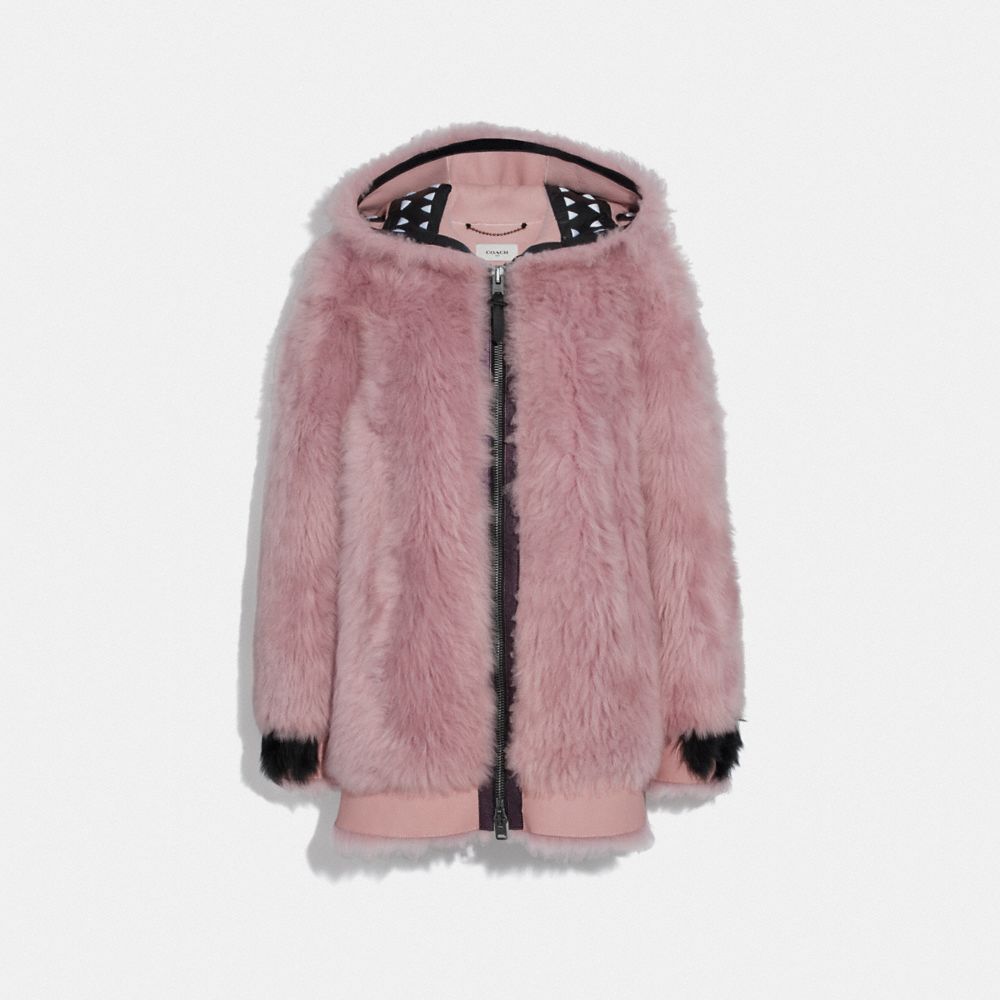 coach shearling hoodie
