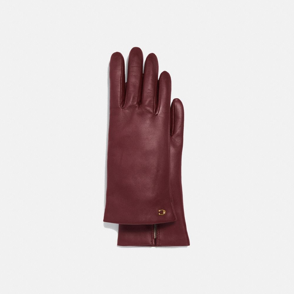 QA_AUTO Sculpted Signature Leather Tech Gloves, Wine, ProductTile