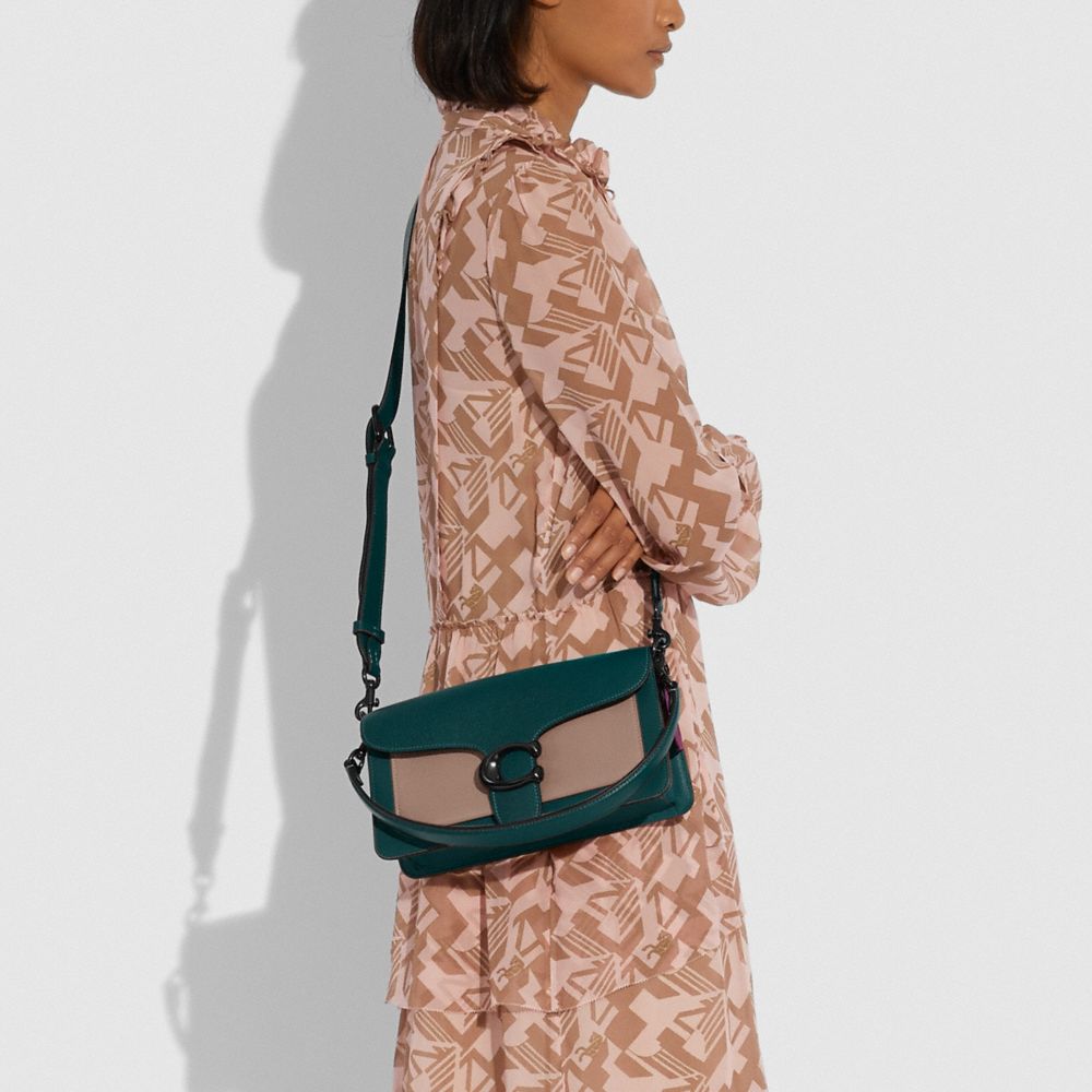 Coach Tabby Shoulder Bag 26 in Colorblock Pewter/Forest Multi SALE Women's Sale New to Sale Alternate View 4