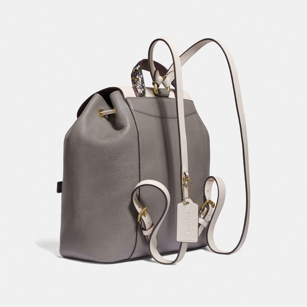 Evie Backpack in Colorblock With Snakeskin Detail COACH