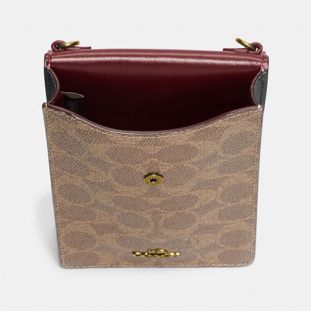 coach smooth leather phone crossbody black