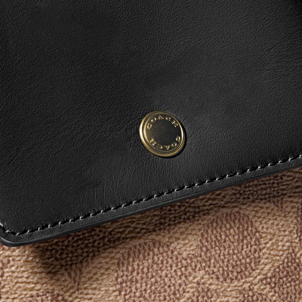 coach smooth leather phone crossbody black