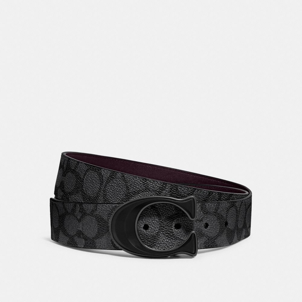 COACH®,SIGNATURE BUCKLE CUT-TO-SIZE REVERSIBLE BELT, 38MM,Coated Canvas,