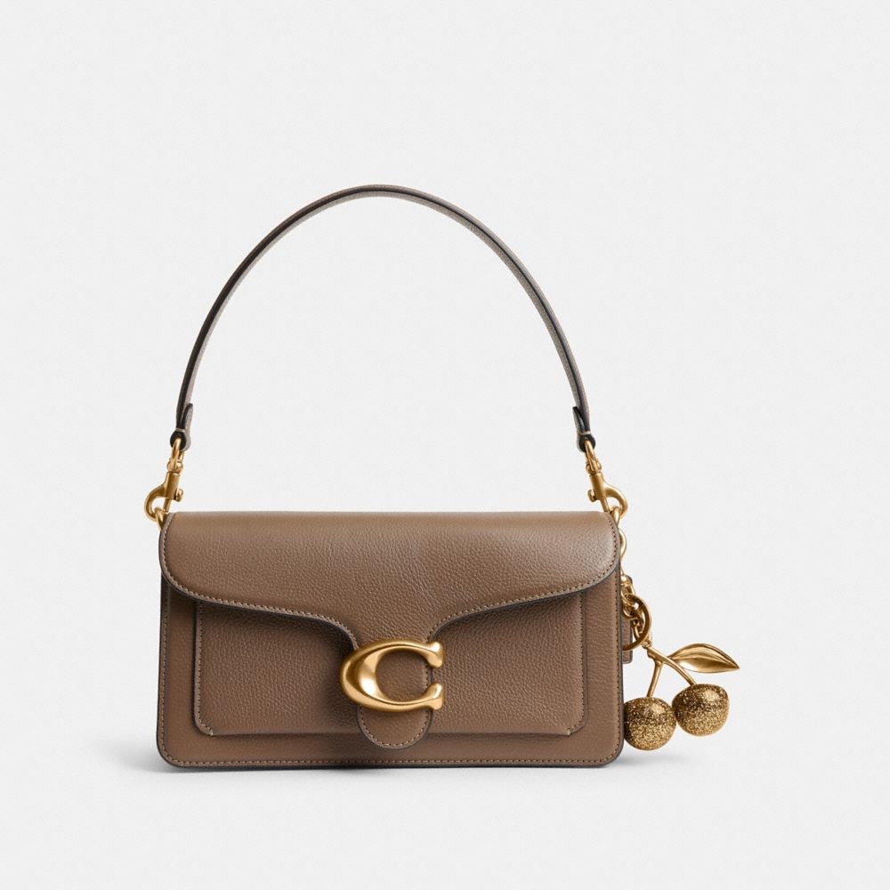 COACH®,Cherry Bag Charm,Bag Charm,Metal Material,3D Embellishment,Glitter,Gold Metal,Gold,Metallic,Angle View