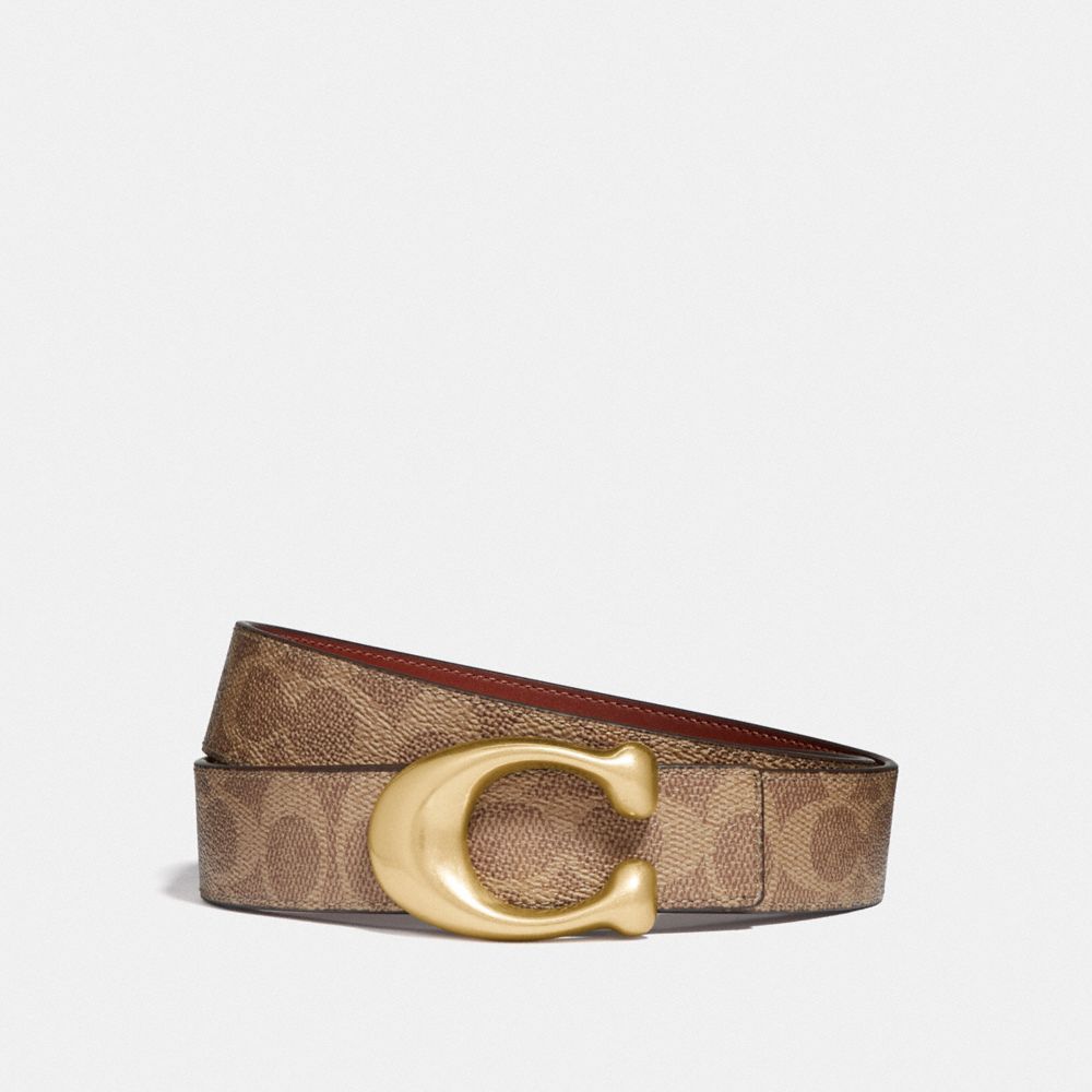 coach sculpted signature reversible belt