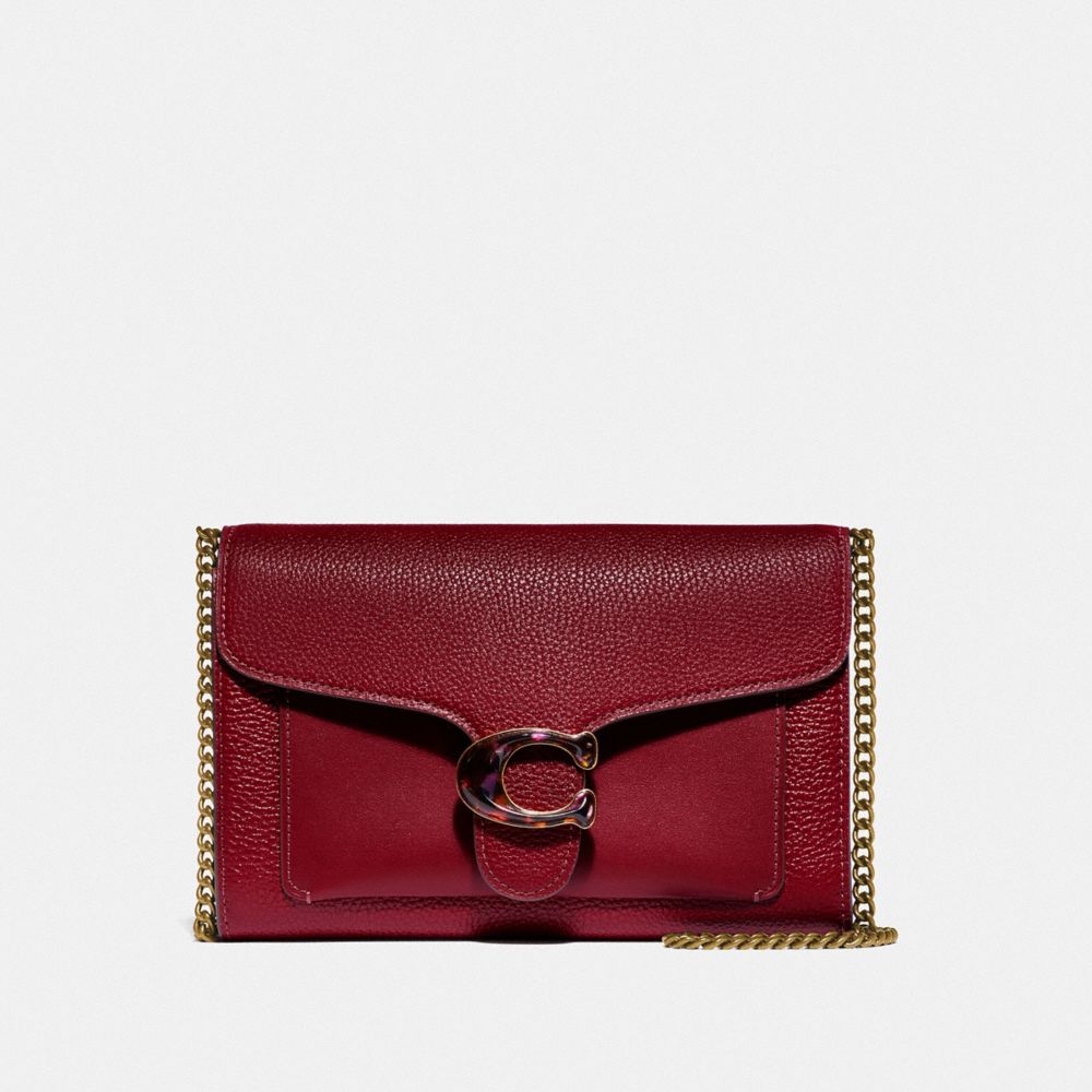 deep red clutch bag