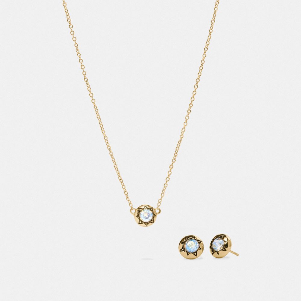DECO STUD EARRINGS AND NECKLACE SET