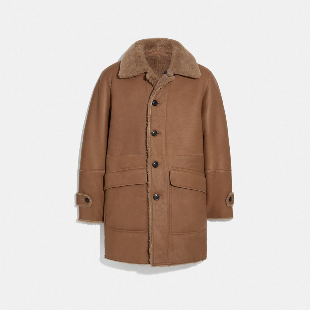 coach reversible shearling parka