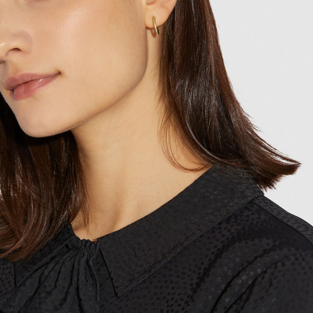 COACH Pave Huggie Earrings