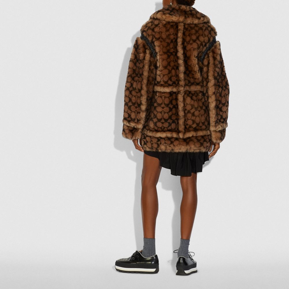 Coach Signature Shearling Coat Signature C  Alternate View 2