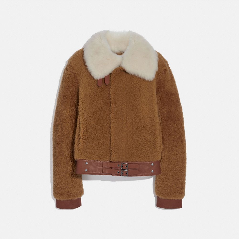 short shearling jacket