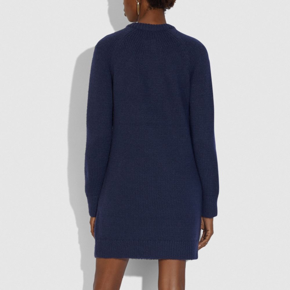 COACH Crewneck Sweater Dress With Zips