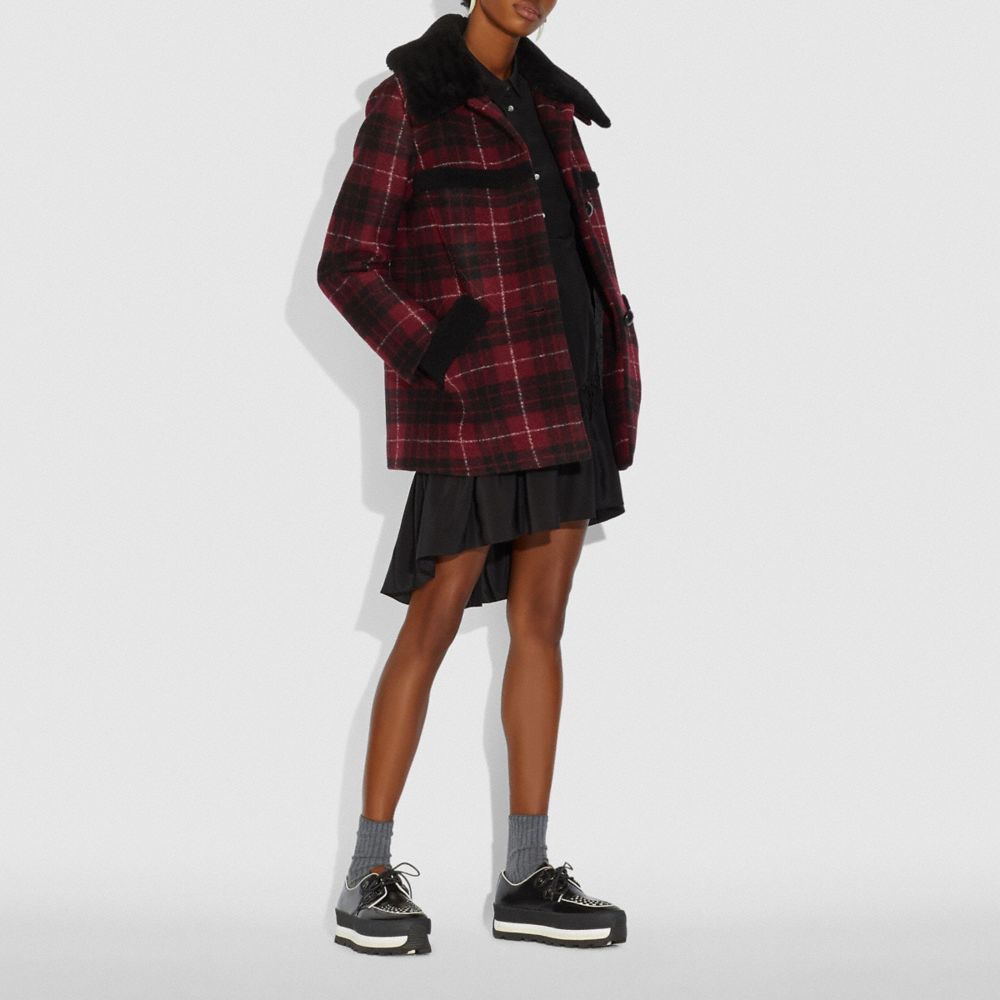 plaid wool coats