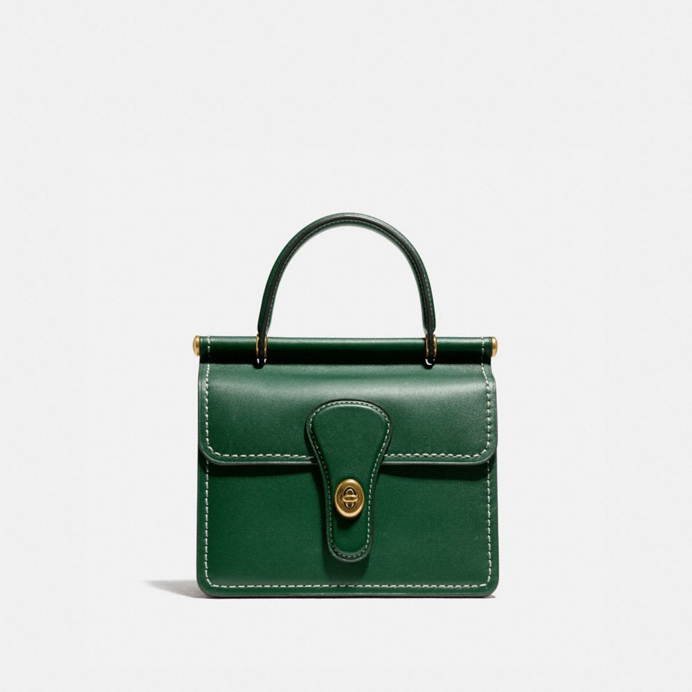 dark green coach purse