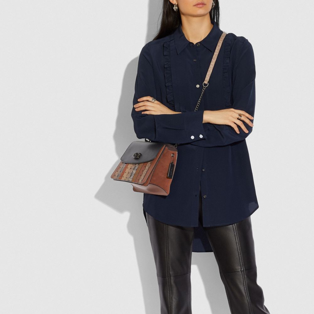 COACH Parker Top Handle With Signature Canvas Patchwork Stripes And