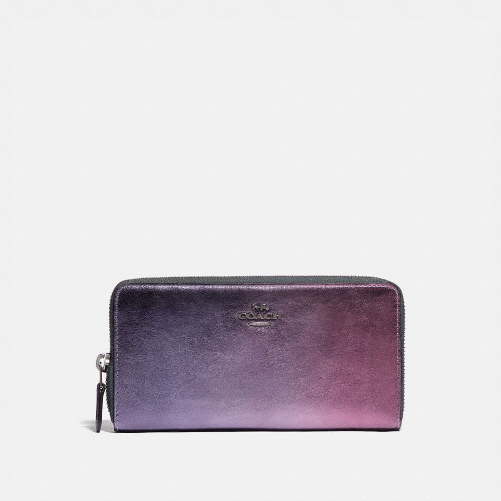 purple coach wallet